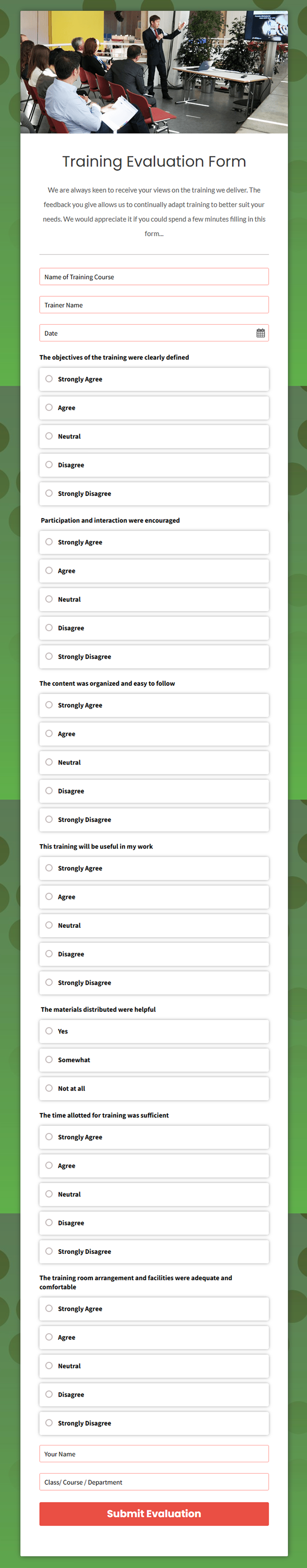Form template